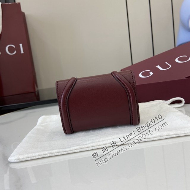 Gucci專櫃古馳最新款圓形互扣式雙G標識卡片夾卡包零錢包 jh2679型號：818811